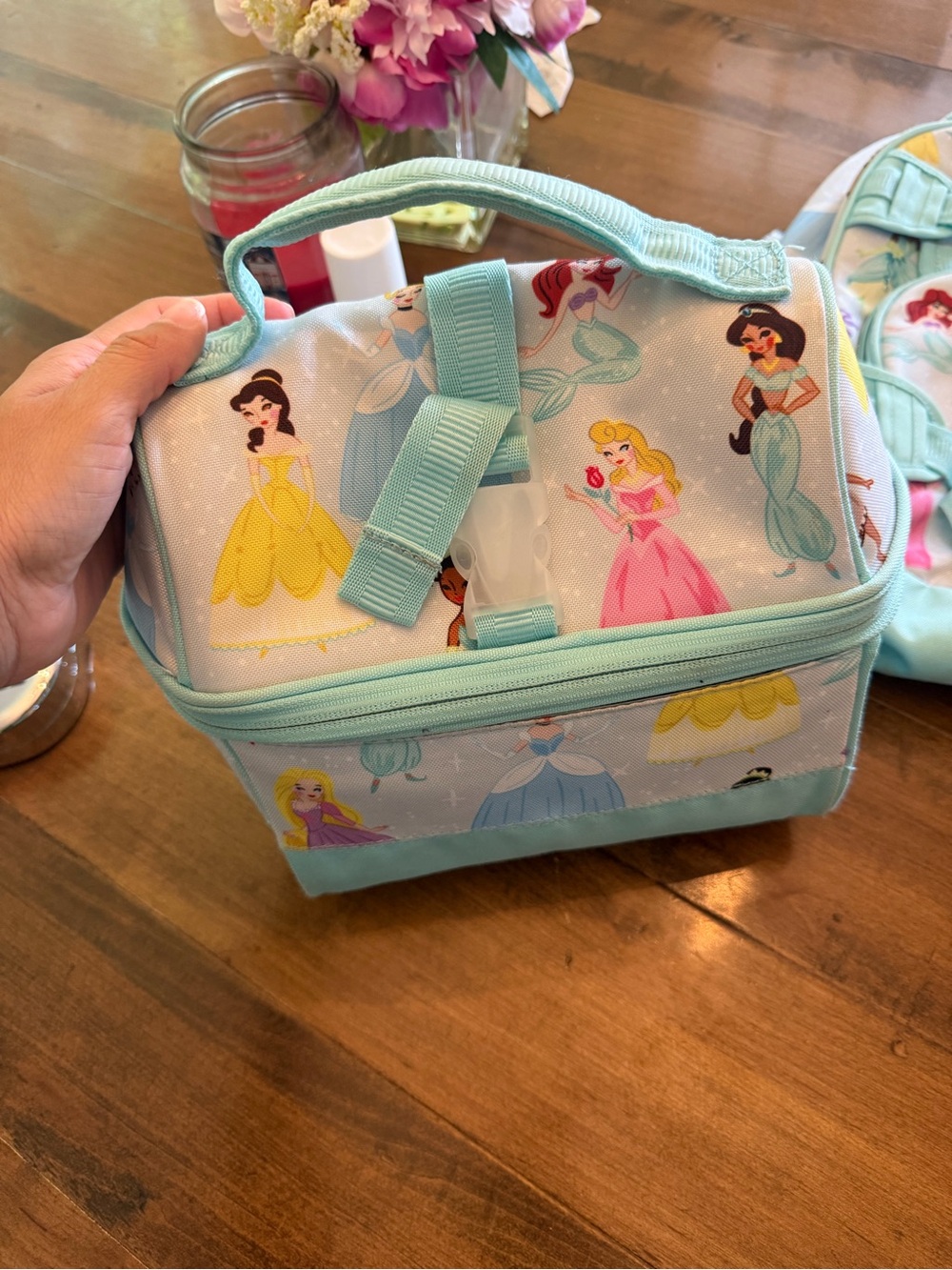 Pottery Barn Kids Aqua Princess Print Lunch Bag